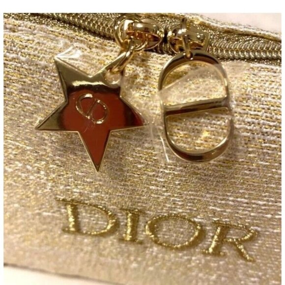 Dior 2024 Holiday Limited Edition Pouch Gold Logo Charms New Free Designer Sampl - Picture 5 of 7
